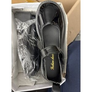 Black Mary Janes Platform Dress Shoes - Black Patent SZ: UK 40